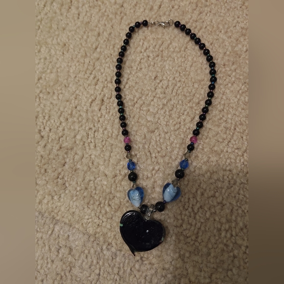 Blue floral necklace - Picture 3 of 4